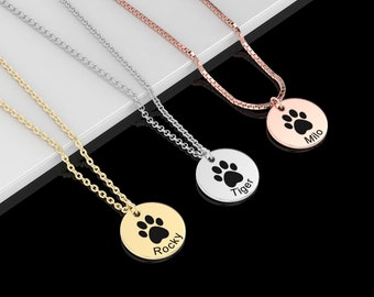 Dog Cat Paw Print Necklace • Pet Memorial Gift • Pet Lover Gift