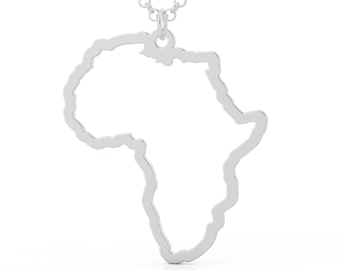 African Map Necklace • Africa Necklace for Women • African Map Necklace available in Gold, Rose Gold and Silver