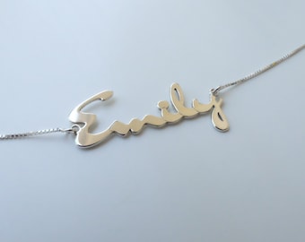 Font Name Necklace, Personalized Name Necklace, Custom Name on Necklace