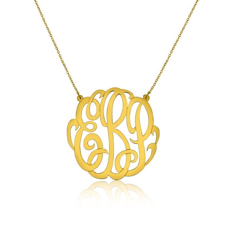 Monogram Necklace Gold for Women Etsy