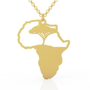 Collana mappa africana, collana fauna selvatica africana, ciondolo mappa africana, collana paese africano, mappa paese africano, regalo gioielli africani