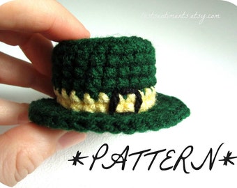 PATTERN - Tiny St. Patrick's Leprechaun Hat Crocheted in Amigurumi - Instant Download by lostsentiments
