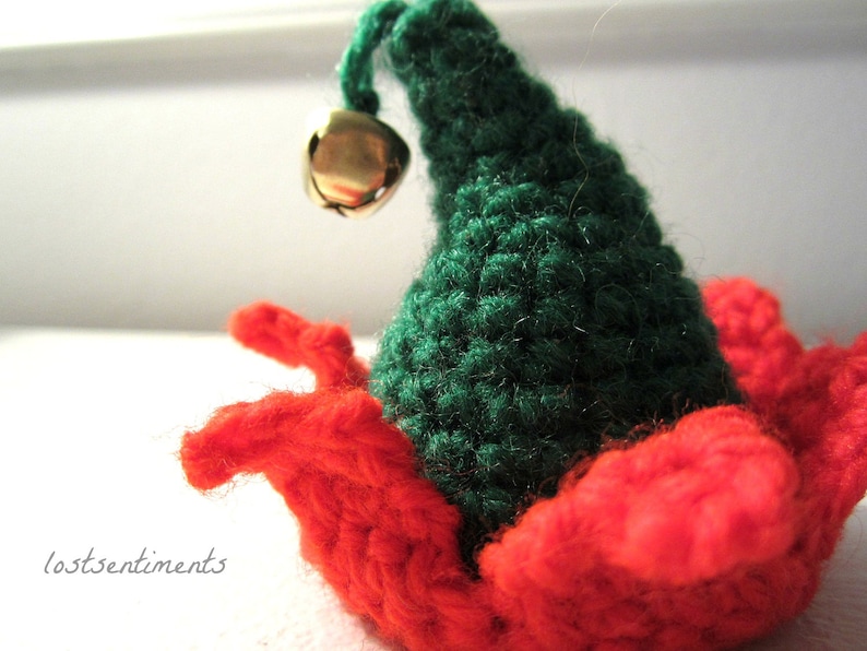 PATTERN Tiny Crocheted Elf Hat Santa's Little Helper Fascinator Instant Download by lostsentiments image 4