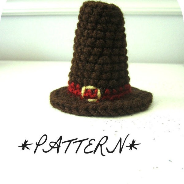 PATTERN - Pilgrims Hat Crocheted in Amigurumi - Instant Download - by lostsentiments