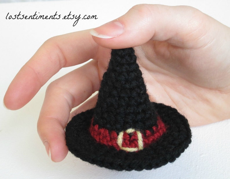 PATTERN Tiny Witch Hat Crocheted in Amigurumi Instant Download by lostsentiments image 4