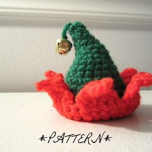 PATTERN Tiny Crocheted Elf Hat - Santa's Little Helper Fascinator - Instant Download by lostsentiments
