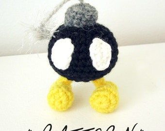 MODÈLE pour Bomb Omb - Jouet en peluche Amigurumi - Téléchargement instantané - Inspiré de Super Mario Bros