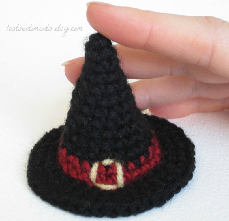 PATTERN Tiny Witch Hat Crocheted in Amigurumi Instant Download by lostsentiments image 2