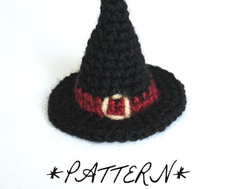 PATTERN - Tiny Witch Hat Crocheted in Amigurumi - Instant Download - by lostsentiments