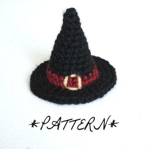 PATTERN - Tiny Witch Hat Crocheted in Amigurumi - Instant Download - by lostsentiments