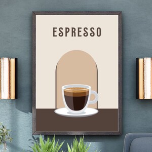 Coffee Bar Cart Art, DIGITAL DOWNLOAD, trendiges Poster Kaffeeliebhaber Wand Kunst Café Wanddekoration, Retro Espresso Station druckbares Dekor x 2
