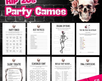 RIP Twenties Party Games: Funeral Theme Birthday Bundle (Printable Digital Download)