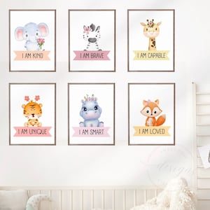 TÉLÉCHARGEMENT NUMÉRIQUE pour enfants, affiches ou cartes imprimables, art des mots positifs, mantras pour enfants, affirmations positives, art mural pour chambre d'enfant