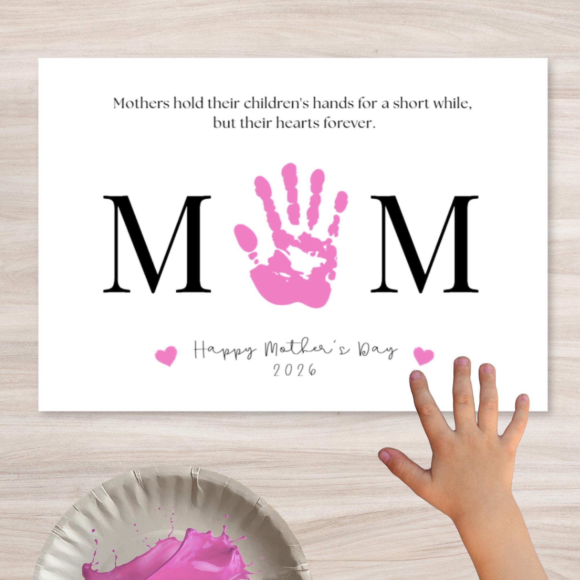 Mothers Day Craft Handprint Art - INSTANT DOWNLOAD Printables 