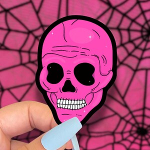 pink skull sticker