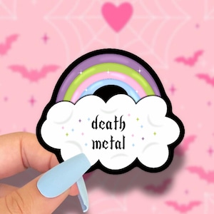 cute death metal rainbow sticker
