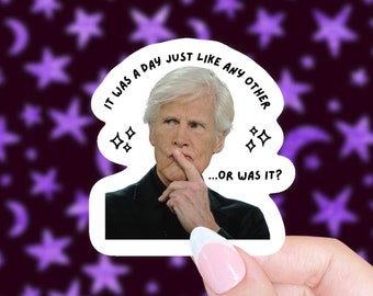 true crime sticker / keith morrison meme