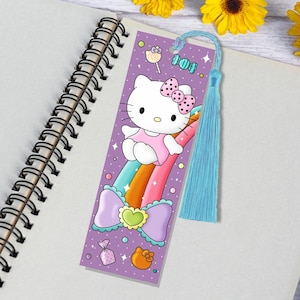 pastel kawaii kitty bookmark