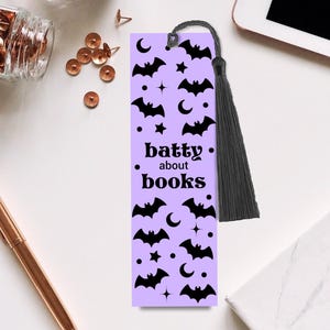 batty about books bookmark // spooky bat bookmark