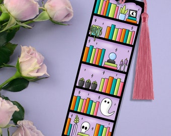 spooky bookshelf bookmark