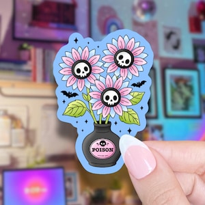 skull flowers sticker
