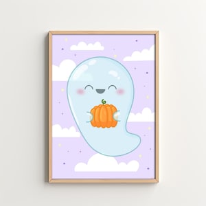 pastel kawaii ghost art print