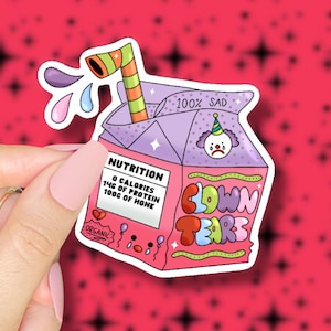 clown tears sticker // sad clown, clowncore sticker