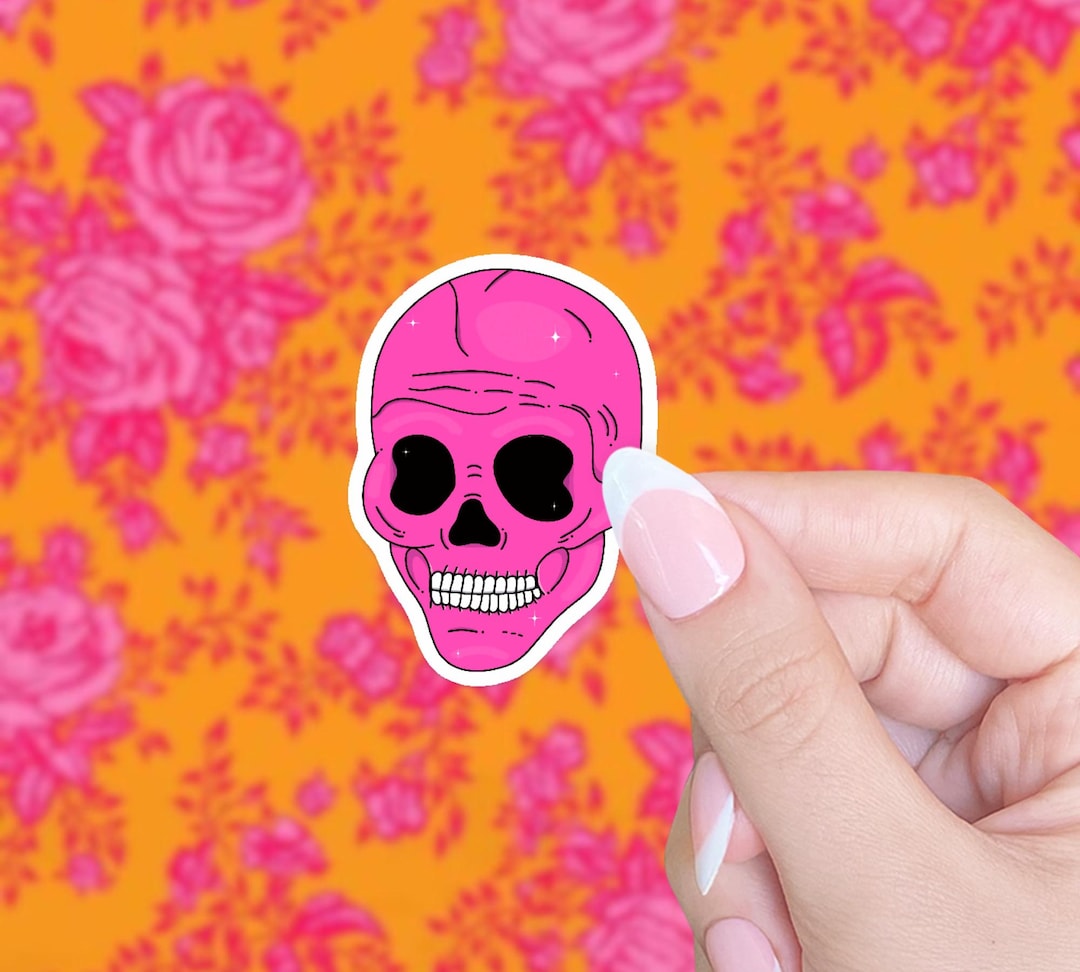 Pink Skull Sticker - Etsy