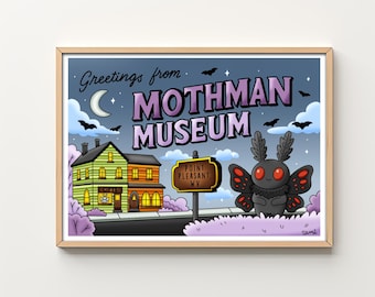 mothman postcard art print
