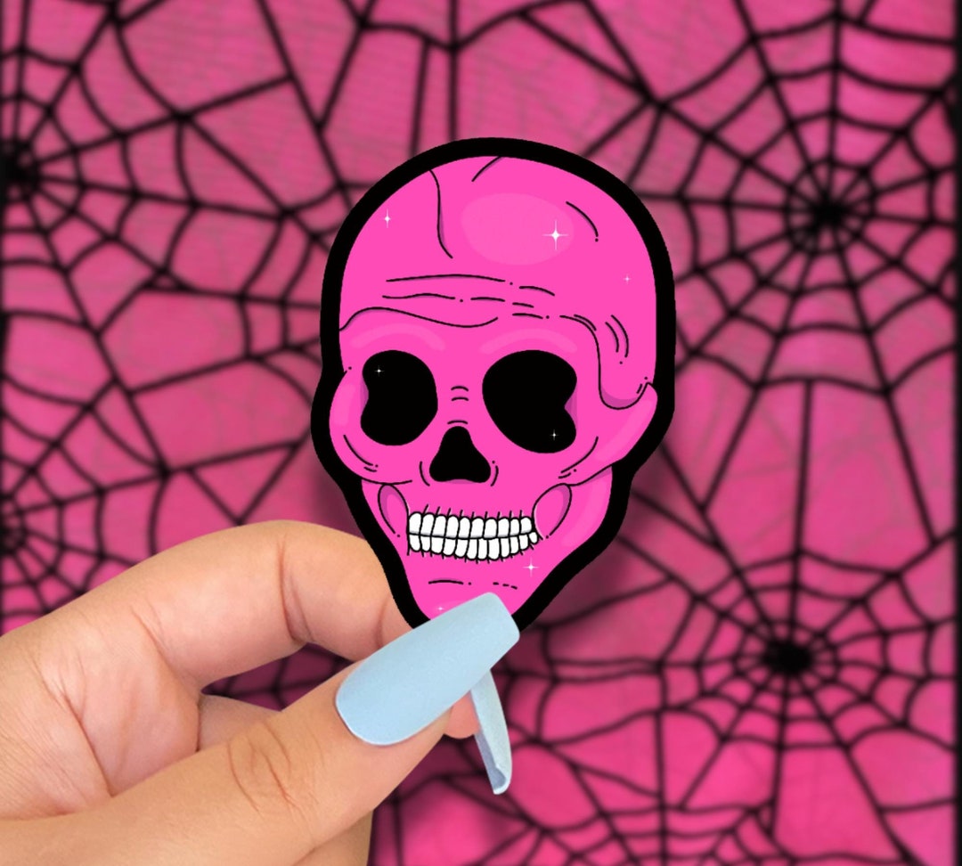 Pink Skull Sticker - Etsy