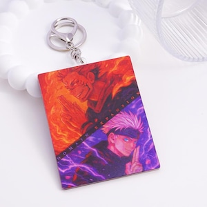 3-IN-1 Jujutsu Kaisen 3D Keychain, Gojo vs Sukuna Gift, Manga Merch Lenticular Keychain for Fans, Anime Accessories, Bag Charm Ring