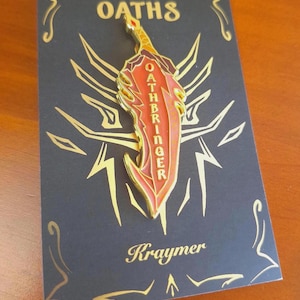 Oathbringer Shardblade Enamel Pin – Brandon Sanderson Stormlight Archive Cosmere Present, Book Lovers Pin Gift for Kaladin & Dalinar Fans