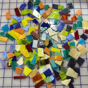 Stained Glass Mosaic Pieces: Random Colors, 24 Ounces