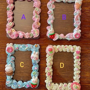 Decoden Toploader Photocard PREMADE Ready to Ship made with cream glue and charms