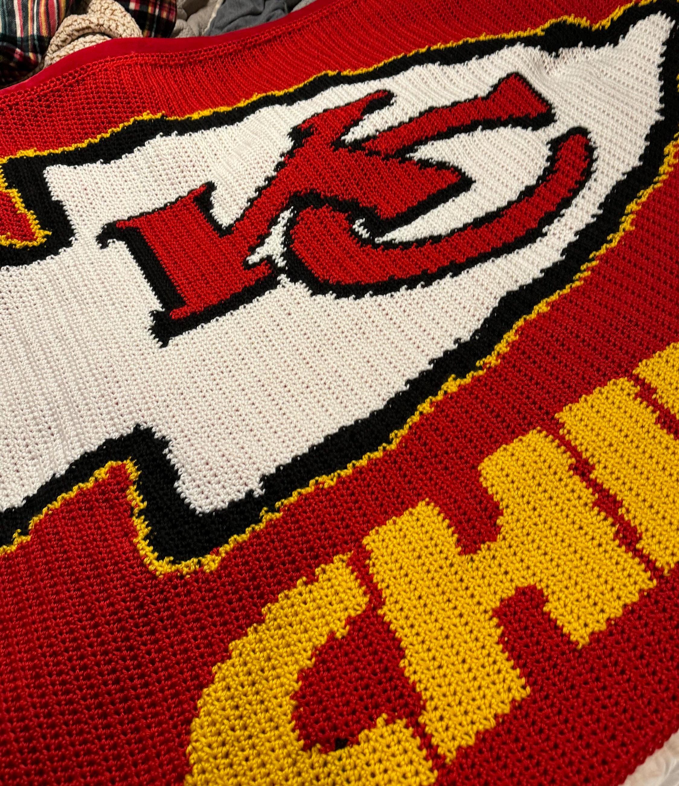 Football Team Blanket Crochet Pattern - Kansas City Inspired