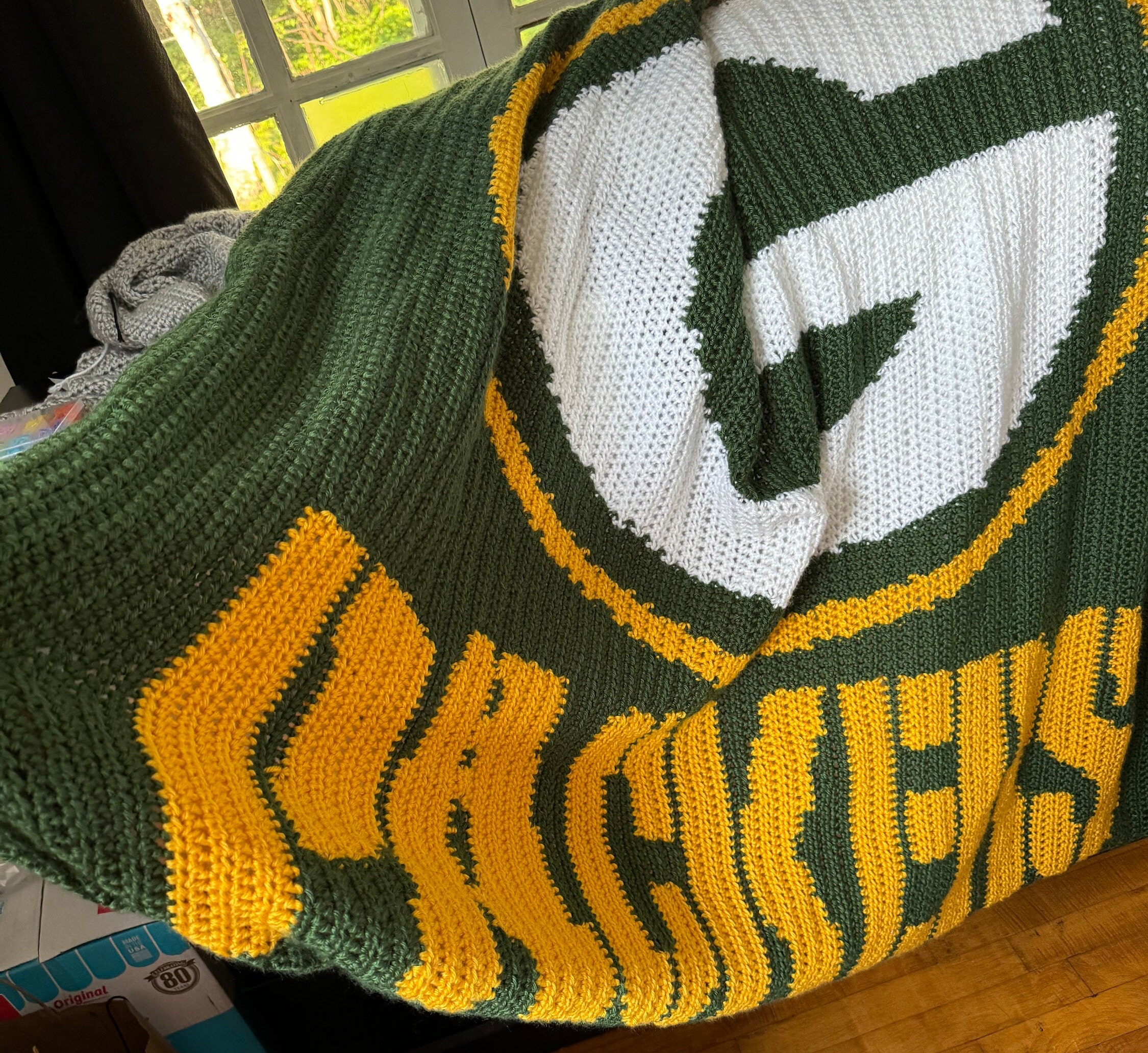 Football Team Blanket Crochet Pattern Green Bay Inspired Etsy
