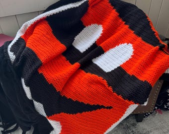 Haakpatroon voetbalteamdeken - geïnspireerd op Cincinnati