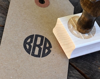 Monogram Stamp - Block Monogram - Round Monogram - Stationery Stamp