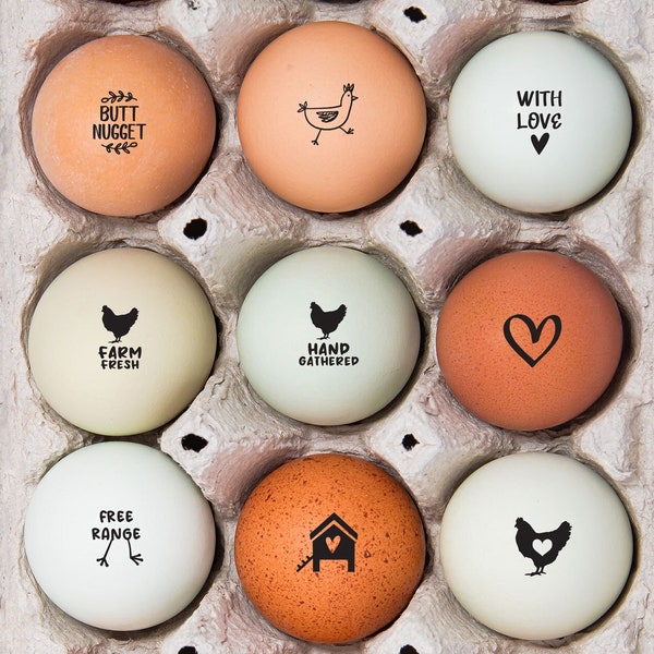 Mini Egg stamp, fresh egg stamp, egg stamping, stamp for eggs, farm stamp, chicken lover gift, egg carton, chicken coop, humorous stamp