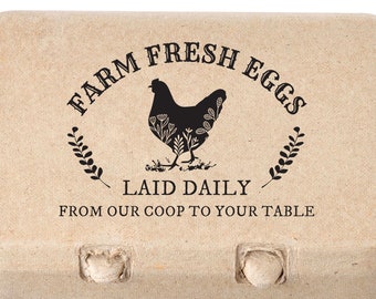 Custom Egg Carton Stamp: Farm Fresh Eggs Label