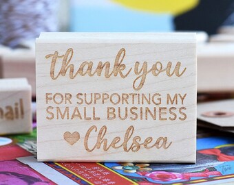 Thank You Stamp, Custom Stamp, Personalized Small Business Stamp, Thanks for Shopping Small, Maker Stamp, Support Small Business Stamp