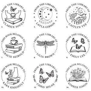 Sello Ex Libris personalizado / Sello de la biblioteca / Sello "Este libro pertenece a" / Sello de libro personalizado, autoentintable o de goma