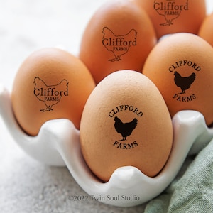 Sellos de huevos, sello de huevo personalizado, sello para huevos, sello de huevo personalizado, sello de huevos frescos de granja, gallinero, regalo para amantes de los pollos, sello de goma