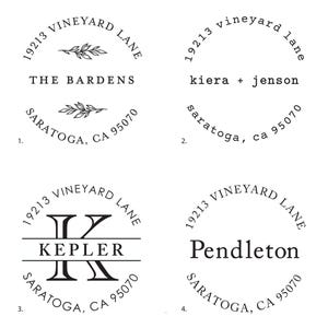Aangepaste retouradresstempel ronde zelfinktende gepersonaliseerde stempel voor huwelijksuitnodigingen Enveloppen Zakelijke post of housewarmingcadeau