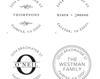 Custom Address Stamp, Self-Inking Round Monogram Address Stamp, Personalized Address Stamp
