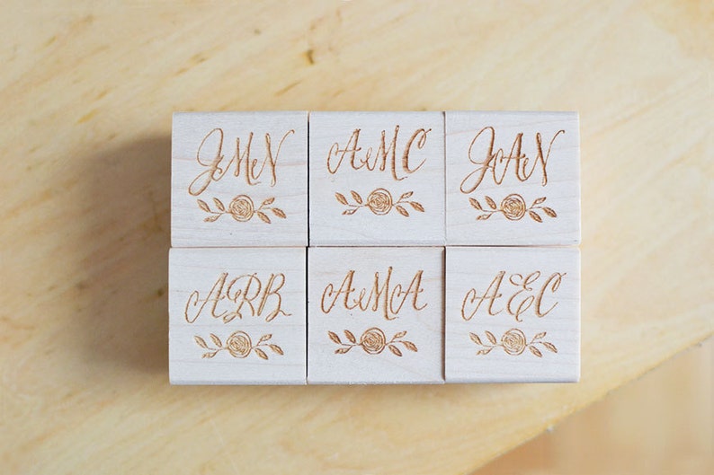 Custom Monogram Stamp Monogram Script Stamp Personalized Etsy