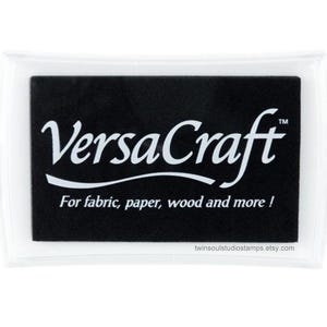 VersaCraft Real Black Ink Stamp Pad - Black Fabric Ink Pad