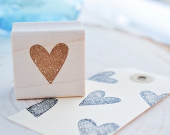 Heart Rubber Stamp, Scribbled Heart, DIY Stamp