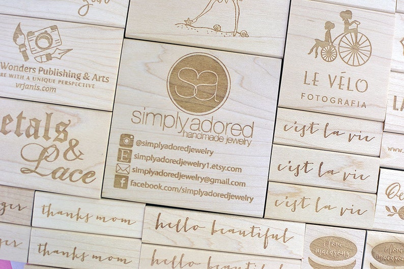 Logo Social Media Rubber Stamp Business Card Shop Small Etsy