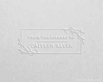 Custom Library Embosser, Library Book Stamp, Personalized Book Embosser, Little Free Library, Book Lover Teacher Gift, Minimalist Design